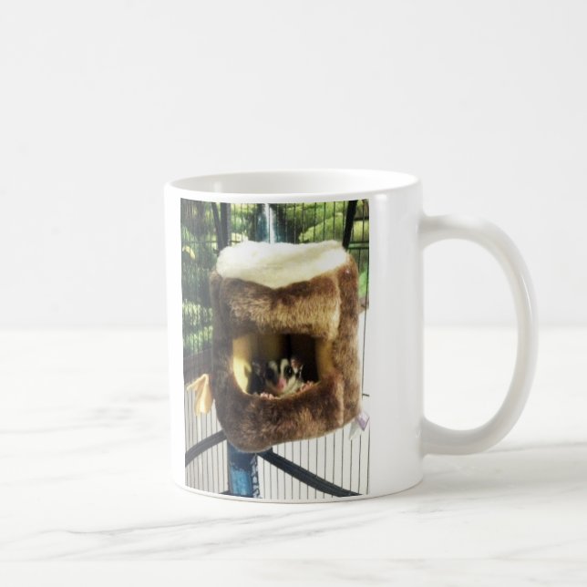 Sugar Glider in Furry Tree Truck Hanging Bed Coffee Mug (Right)