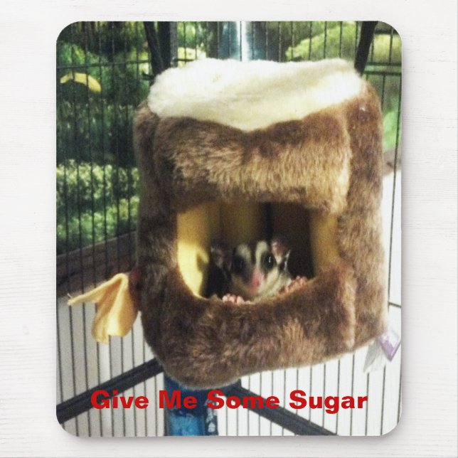 Sugar Glider in Furry Tree Truck Hanging Bed Mouse Pad (Front)