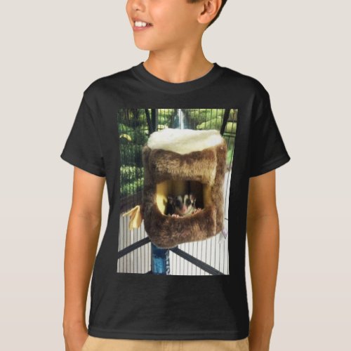 Sugar Glider in Furry Tree Truck Hanging Bed T_Shirt