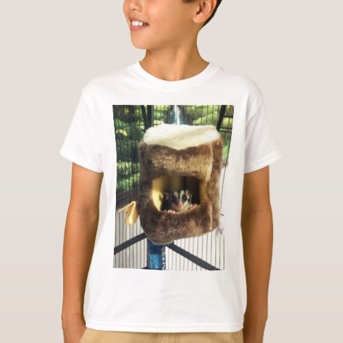 Sugar Glider in Furry Tree Truck Hanging Bed T_Shirt