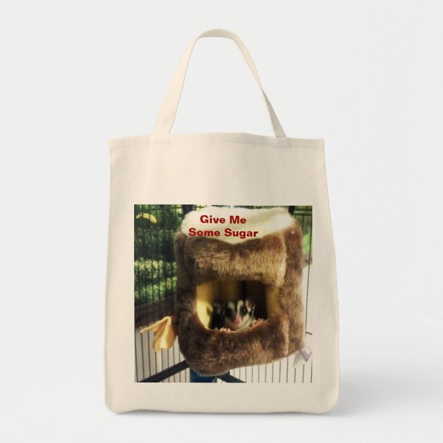 Sugar Glider in Furry Tree Truck Hanging Bed Tote Bag (Front)