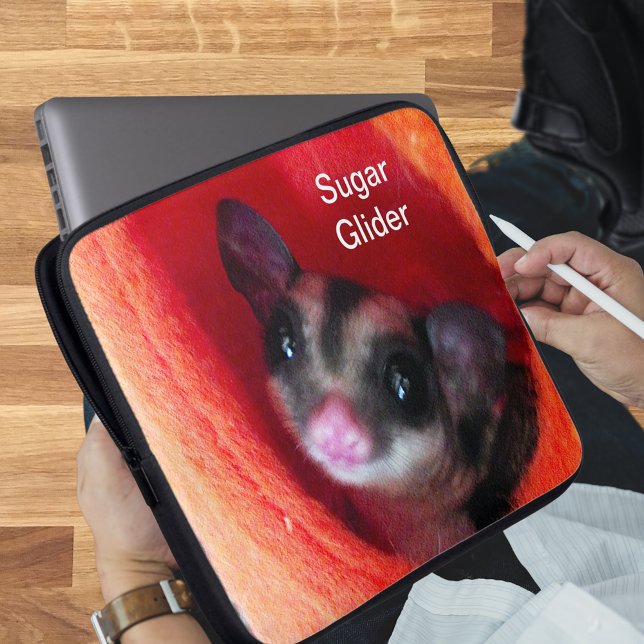 Sugar Glider in Orange Hanging Bed Laptop Sleeve (Sugar Glider in Orange Hanging Bed Laptop Sleeve)