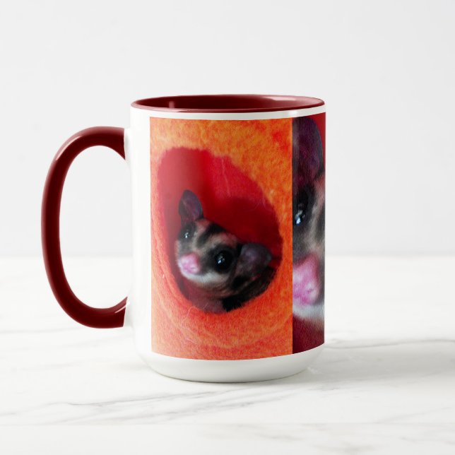 Sugar Glider in Orange Hanging Bed Mug (Left)