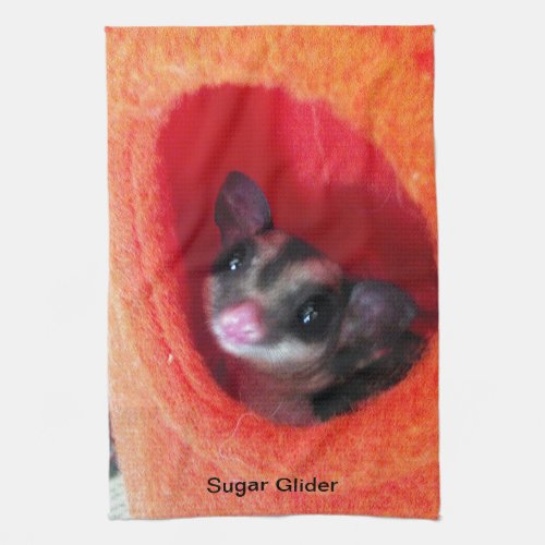 Sugar Glider in Orange Hanging Bed Towel