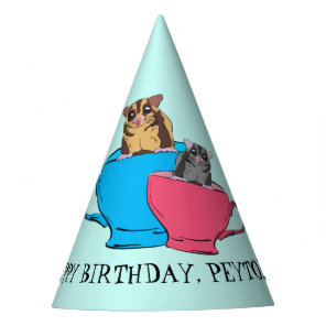 Sugar Glider in Tea Cups Custom Birthday Party Hat