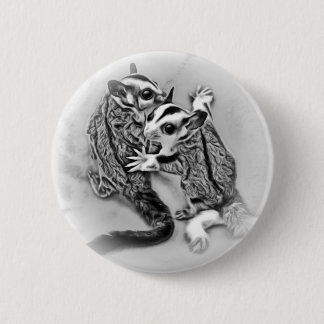 Sugar Glider Joeys Black & White Pinback Button