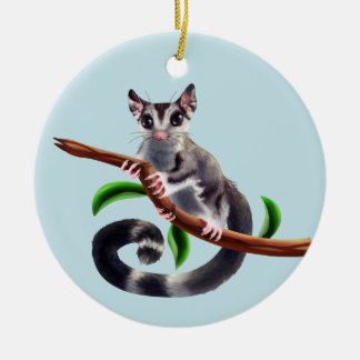 sugar glider on a branch ornament