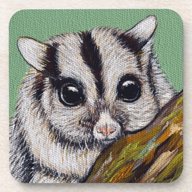 Sugar Glider Painting Beverage Coaster (Front)