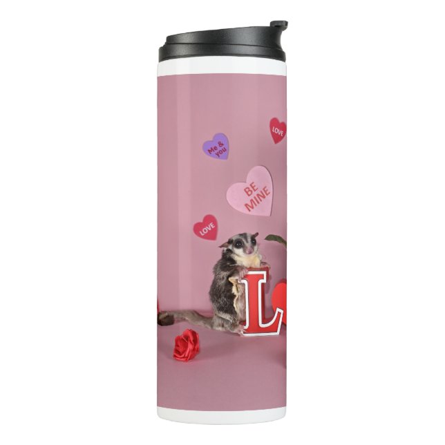 Sugar Glider Valentine Thermal Tumbler (Rotated Left)