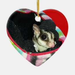 Sugar Glider Wearing a Hat Ceramic Ornament