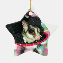 Sugar Glider Wearing a Hat Ceramic Ornament