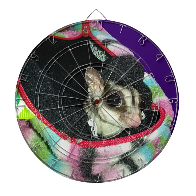 Sugar Glider Wearing a Hat Dartboard With Darts (Front)