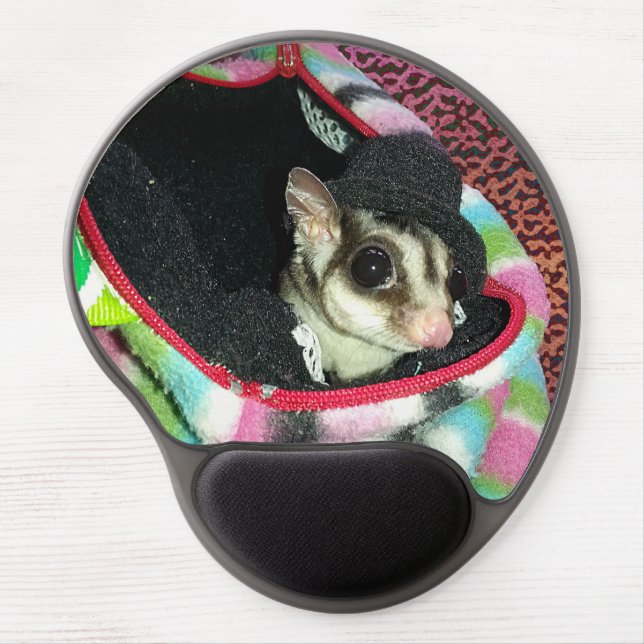 Sugar Glider Wearing a Hat Gel Mouse Pad (Front)