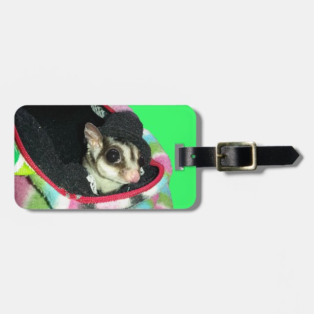 Sugar Glider Wearing a Hat Luggage Tag (Front Horizontal)