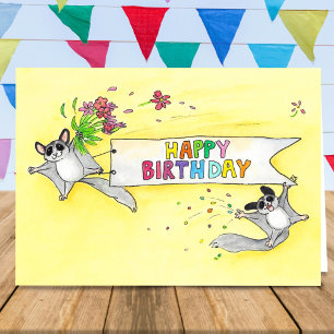 Sugar Gliders Happy Birthday greeting  Card