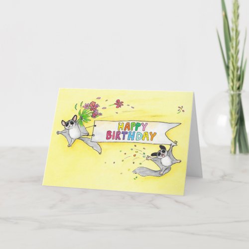 Sugar Gliders Happy Birthday greeting  Card