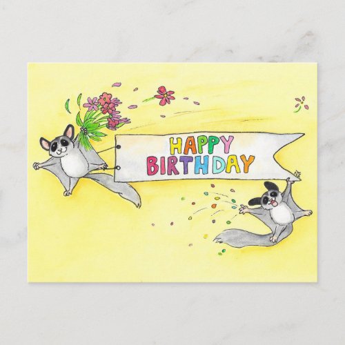 Sugar Gliders Happy Birthday  Postcard