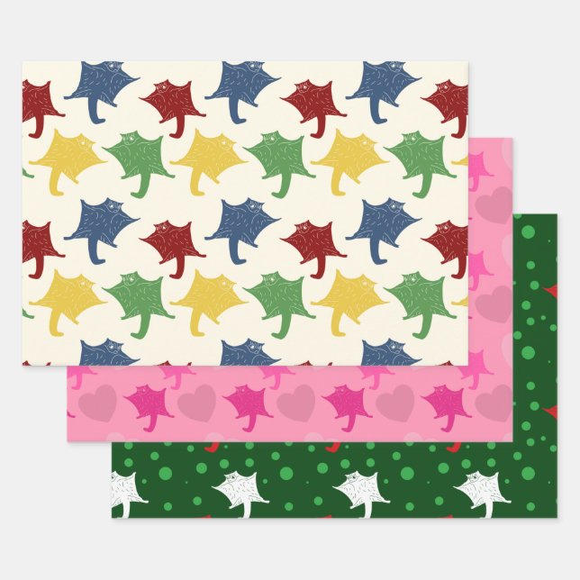 Sugar Gliders Patterned Wrapping Paper Sheets (Set)