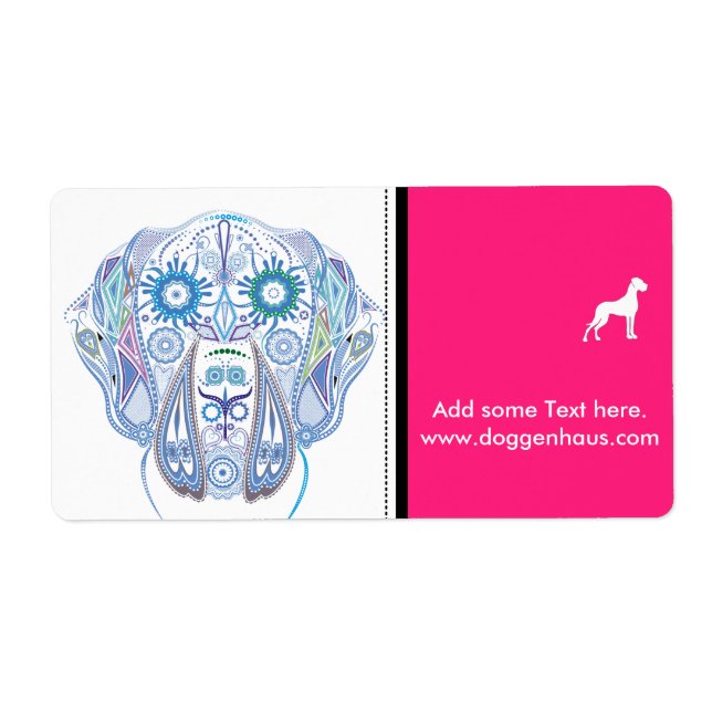 Sugar Great Dane Skull Label (Front)