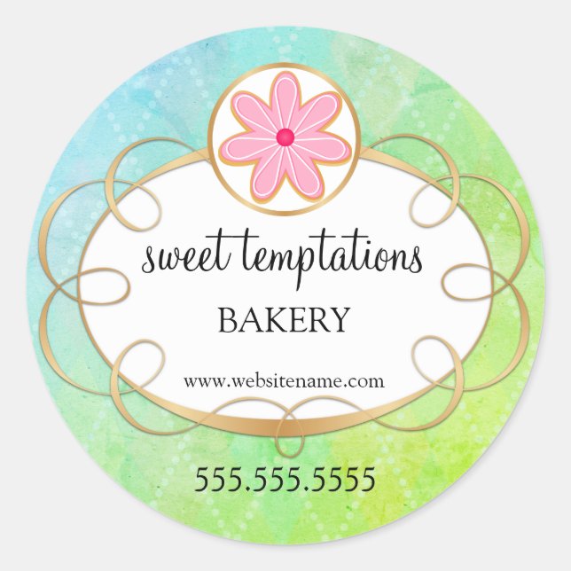 Sugar Iced Cookie Bakery Packaging Classic Round Sticker (Front)