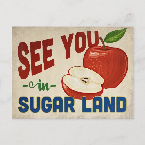 Sugar Land Texas Apple _ Vintage Travel Postcard