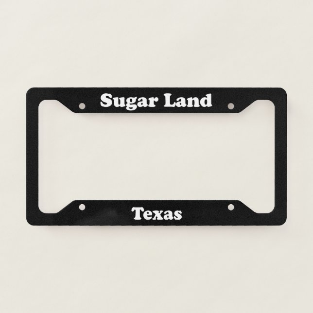 Sugar Land TX License Plate Frame (Front)