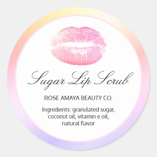 Sugar Lip Scrub Spa Beauty Product Label Sticker