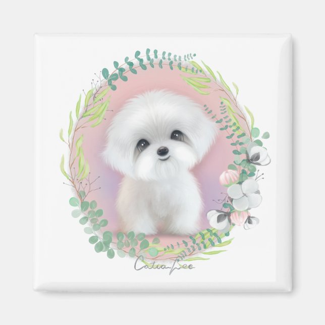 Sugar_Maltese by Catia Lee Magnet (Front)