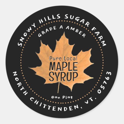 Sugar Maple Leaf Editable Maple Syrup Black Label