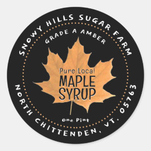 Sugar Maple Leaf Editable Maple Syrup Black Label