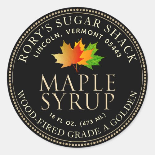 Sugar Maple Leaves Maple Syrup Editable Label