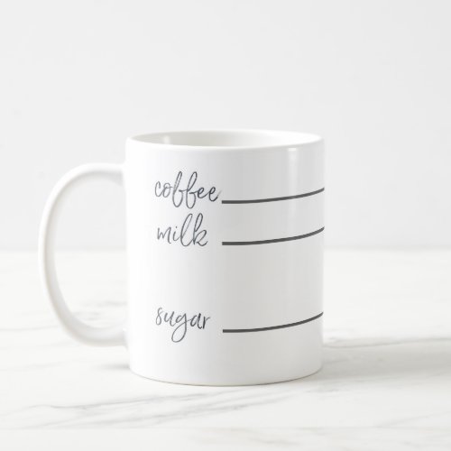 Sugar Milk Coffee Measurement Line Mug