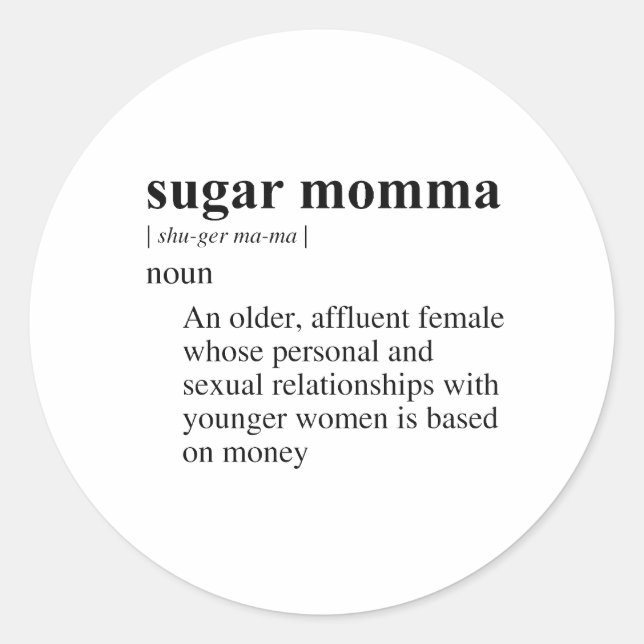 SUGAR MOMMA CLASSIC ROUND STICKER (Front)