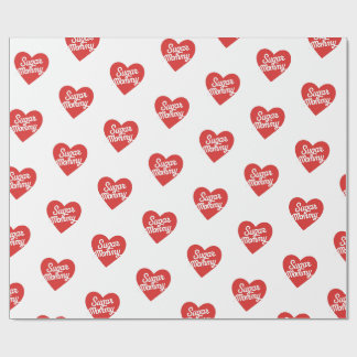 Sugar Mommy Funny Pink Hearts Typography Wrapping Paper