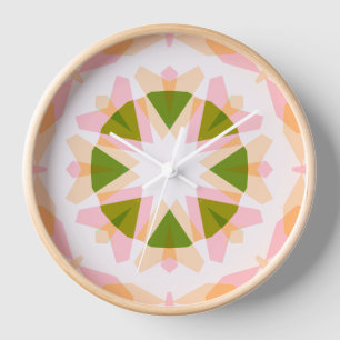 Sugar Pink Spring Green Star Dopamine Decor Art Clock