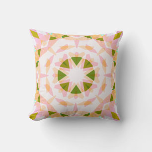 Sugar Pink Spring Green Star Dopamine Decor Art Throw Pillow