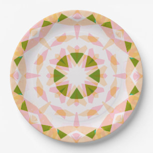 Sugar Pink Spring Green Star Whimsical Fairytale Paper Plates