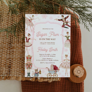 Sugar Plum Baby Shower Invitation for Girl
