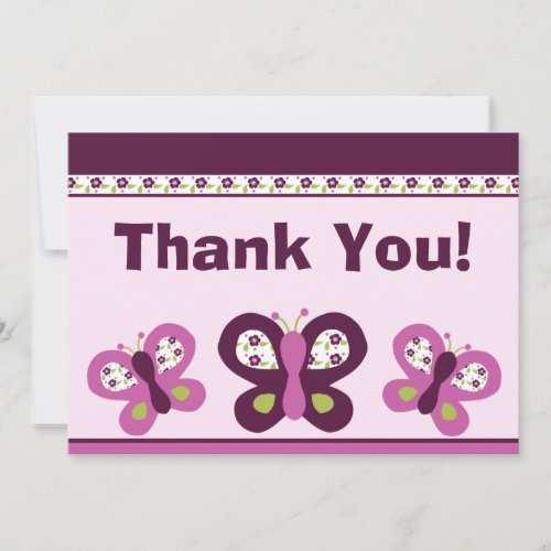 Sugar Plum Butterflies #2 Thank You Card