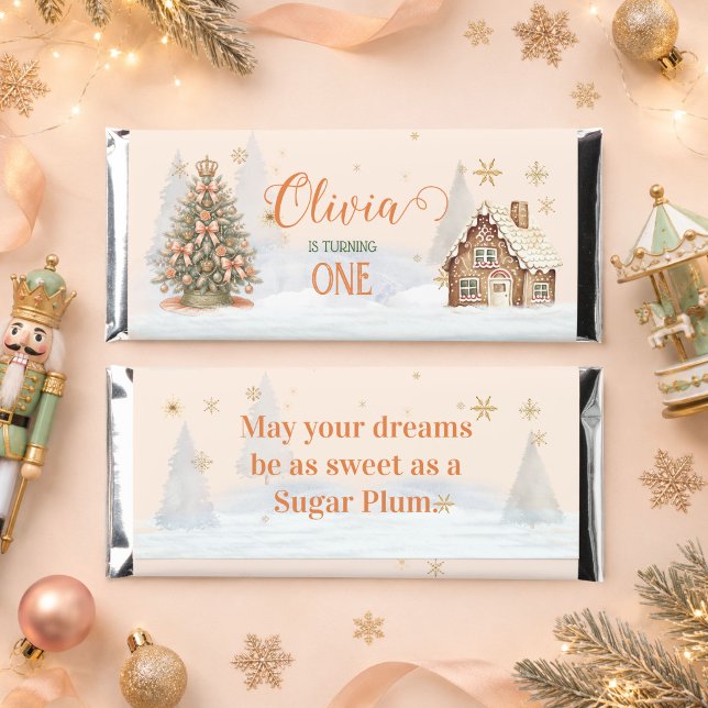  Sugar Plum Christmas Tree Gingerbread Birthday Hershey Bar Favors (Sugar Plum Christmas Tree Gingerbread Birthday  Hershey Bar Favors - Front and Back)
