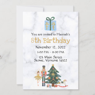 Sugar Plum Custom Nutcracker Birthday Invitation