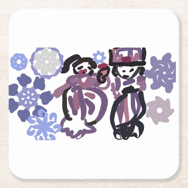 Sugar plum dance  square paper coaster (Front)