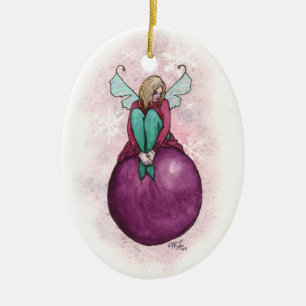Sugar Plum Faery by Mary Layton Ceramic Ornament