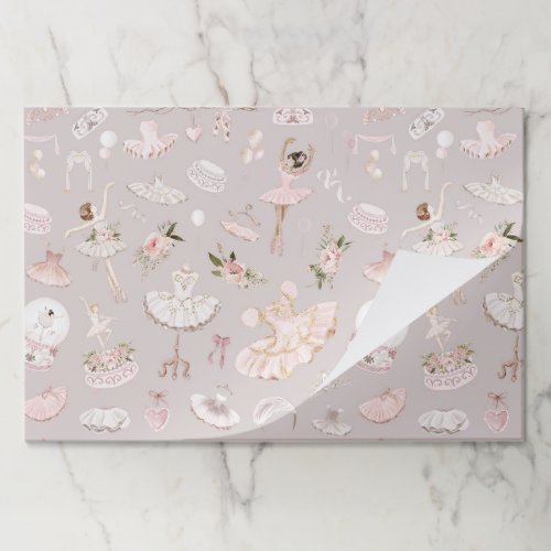 Sugar plum fairy blush pink ballerina birthday paper pad