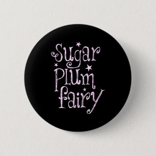 Sugar Plum Fairy Cute Christmas Button