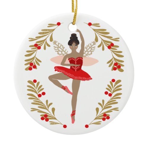 Sugar Plum Fairy from the Nutcracker Ceramic Ornament