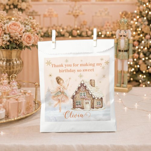 Sugar Plum Fairy Gingerbread House First Birthday  Favor Bag