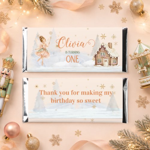 Sugar Plum Fairy Gingerbread House Sweet One Hershey Bar Favors