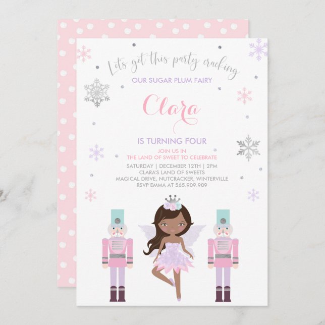 Sugar Plum Fairy Invitation Nutcracker Invitation (Front/Back)