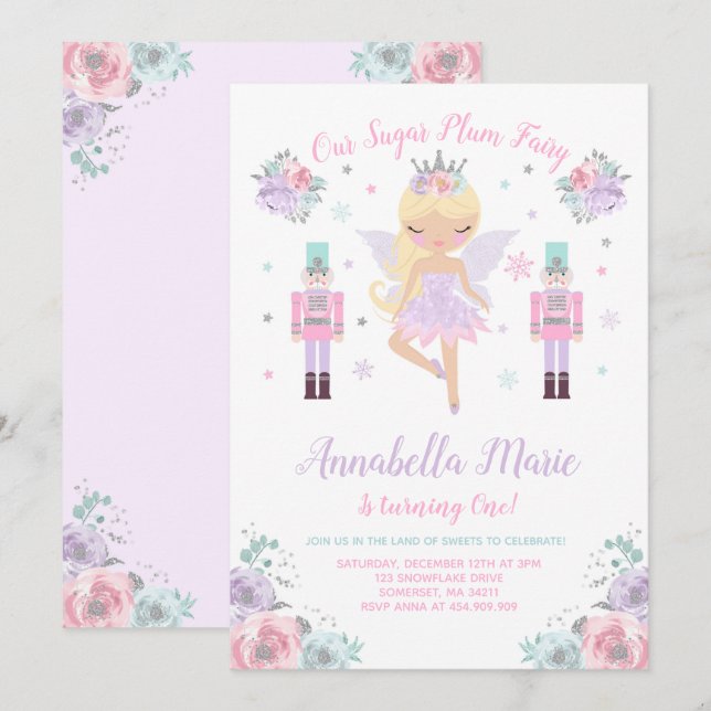 Sugar Plum Fairy Invitation Nutcracker Invitation (Front/Back)